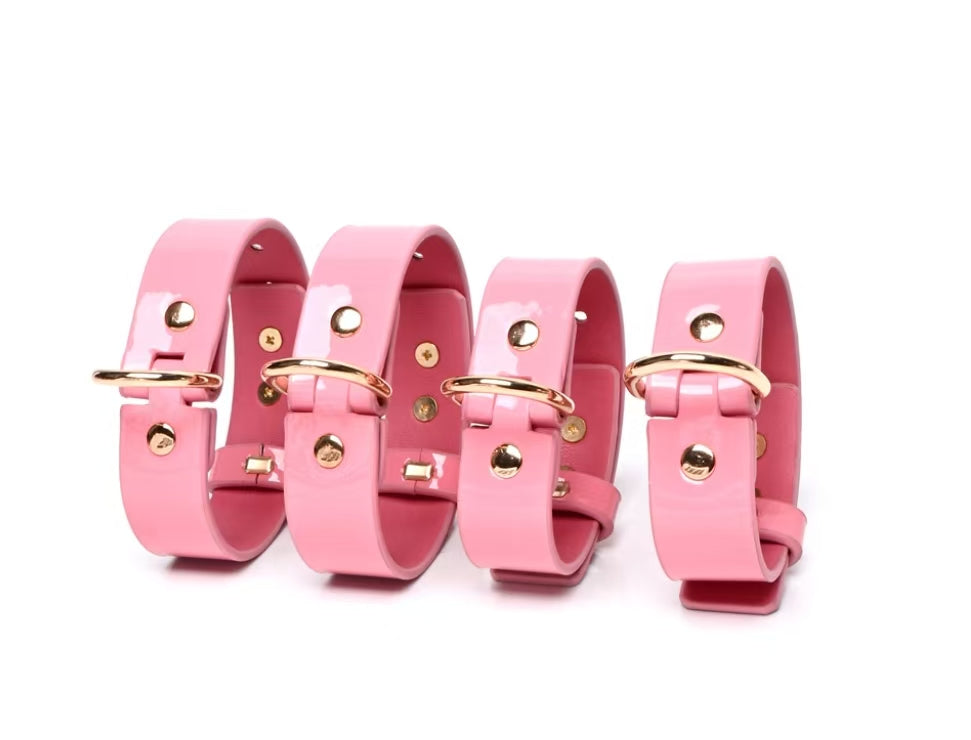 Pink Leather Restraint Set