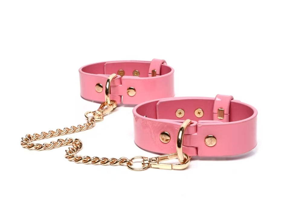 Pink Leather Restraint Set