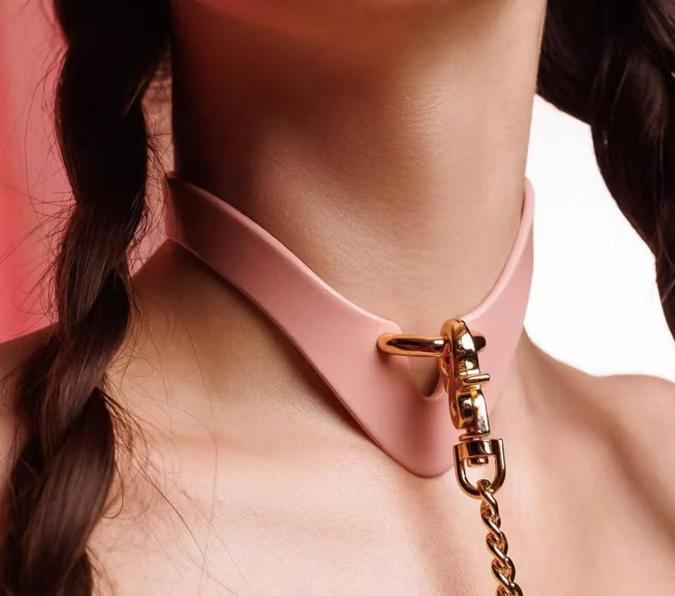 Pink Leather Restraint Set