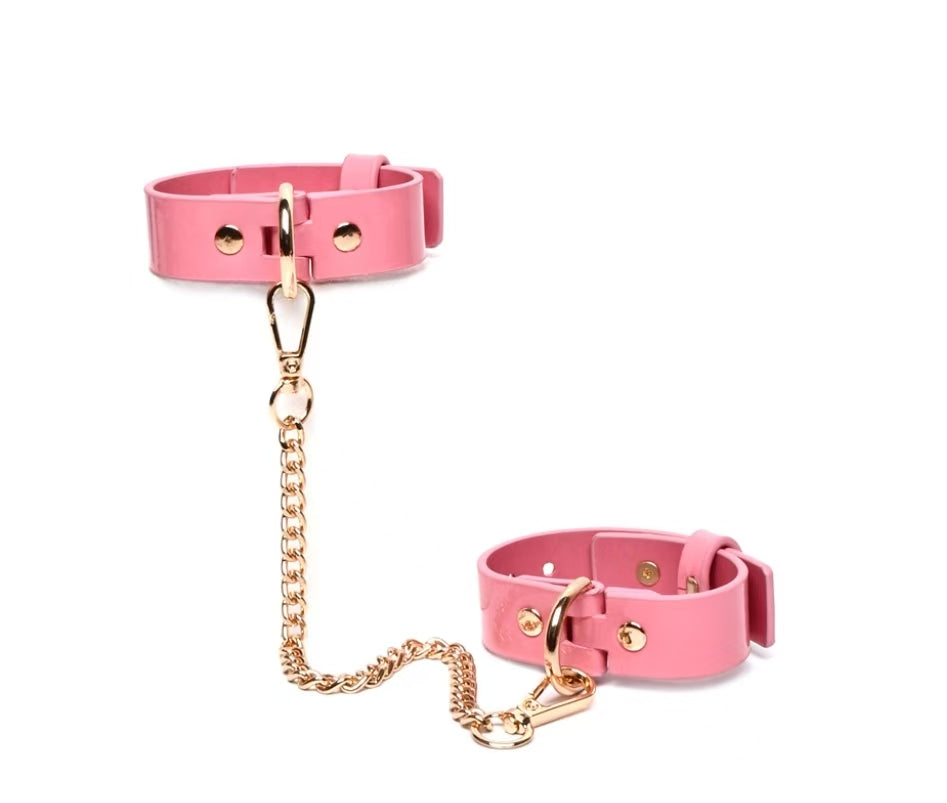 Pink Leather Restraint Set