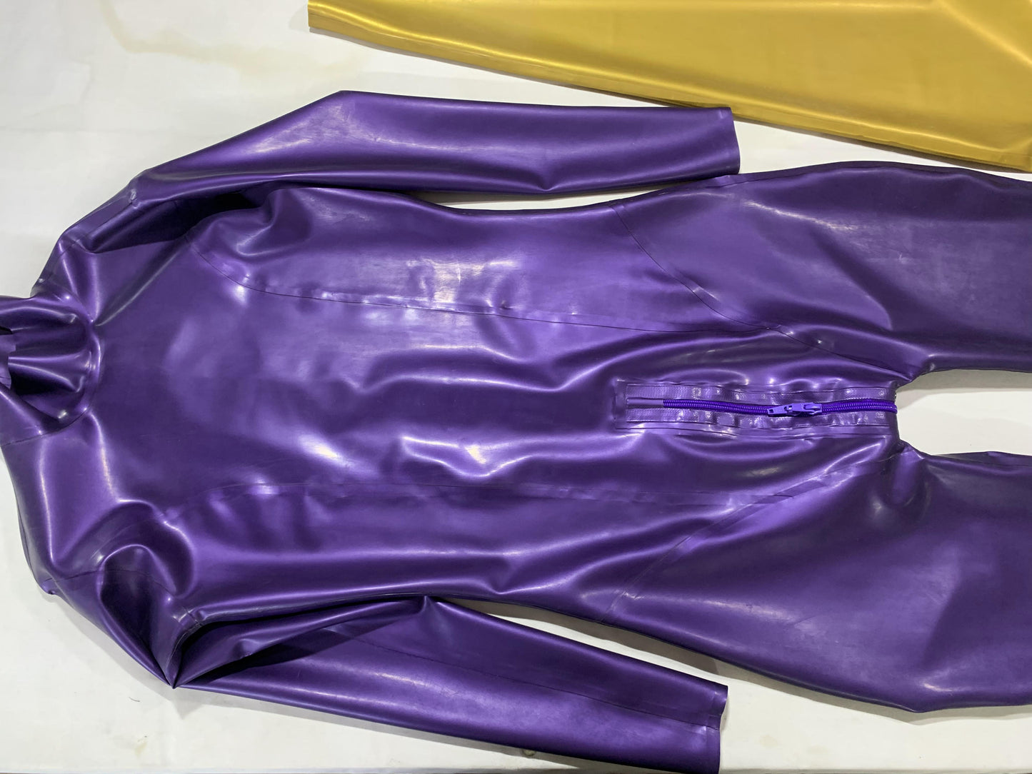 a latex bodysuit zipper crotch