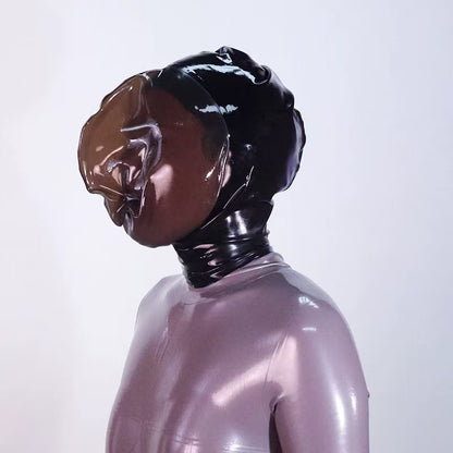 Premium Latex Breathplay Hood – Adjustable Breath Control Mask for Sensory Deprivation
