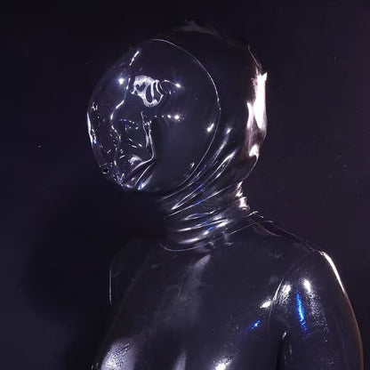 Premium Latex Breathplay Hood – Adjustable Breath Control Mask for Sensory Deprivation