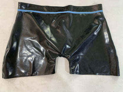a black mens latex underwear with ring hole