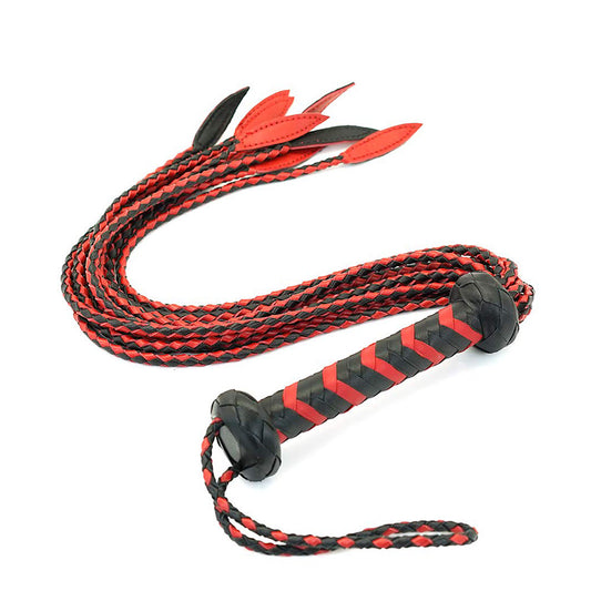 a braided leather bdsm whip