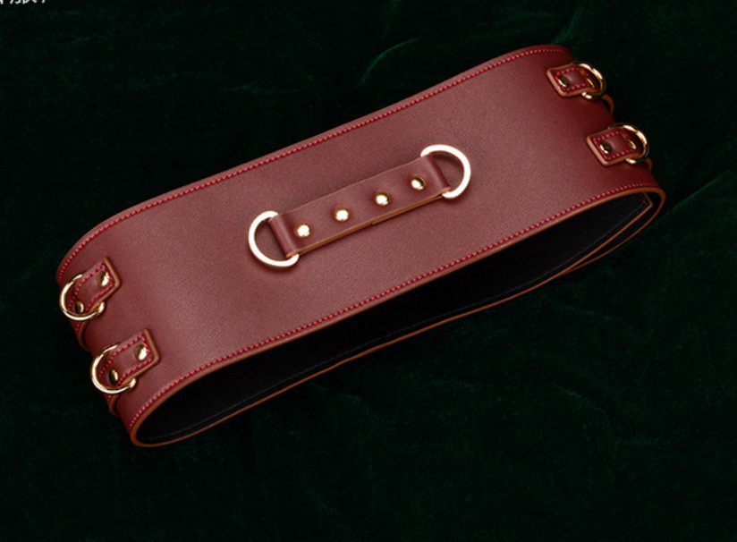a wine leather waist cuff